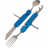 Многофункциональный походный нож (ложка,вилка,нож) 6-в-1, синий купить в Уфе