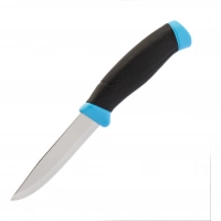 Нож с фиксированным лезвием Morakniv Companion Blue, сталь Sandvik 12С27, рукоять пластик/резина, голубой купить в Уфе