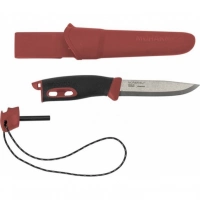 Нож с фиксированным лезвием Morakniv Companion Spark Black Red, сталь Sandvik 12C27, рукоять резина/пластик купить в Уфе