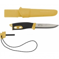 Нож с фиксированным лезвием Morakniv Companion Spark Black Yellow, сталь Sandvik 12C27, рукоять резина/пластик купить в Уфе