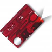 Швейцарская карта Victorinox SwissCard Lite, сталь X50CrMoV15, рукоять ABS-пластик, полупрозрачный красный купить в Уфе