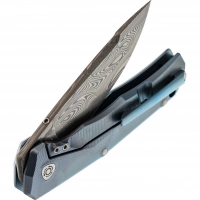 Складной нож LionSteel TRE DT BL, сталь дамаск, рукоять титан купить в Уфе