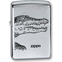 Зажигалка ZIPPO Alligator, с покрытием Brushed Chrome, латунь/сталь, серебристая, матовая, 36x12x56 купить в Уфе