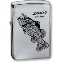 Зажигалка ZIPPO Black Bass Brushed Chrome, латунь с никеле-хром. покрыт., серебр., матов., 36х56х12мм купить в Уфе