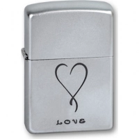 Зажигалка ZIPPO Love Satin Chrome, латунь с никеле-хромовым покрыт., серебр., матовая, 36х56х12 мм купить в Уфе