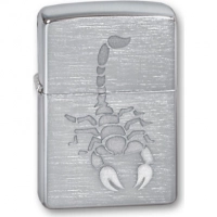 Зажигалка ZIPPO Scorpion Brushed Chrome, латунь с никеле-хром.покрыт., серебр., матов., 36х56х12 мм купить в Уфе